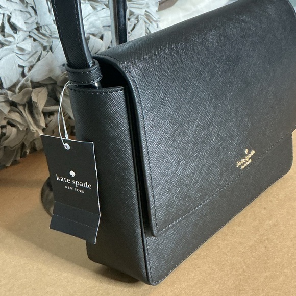 Kate Spade black Cameron street Crossbody bag gold accents new - Picture 5 of 12